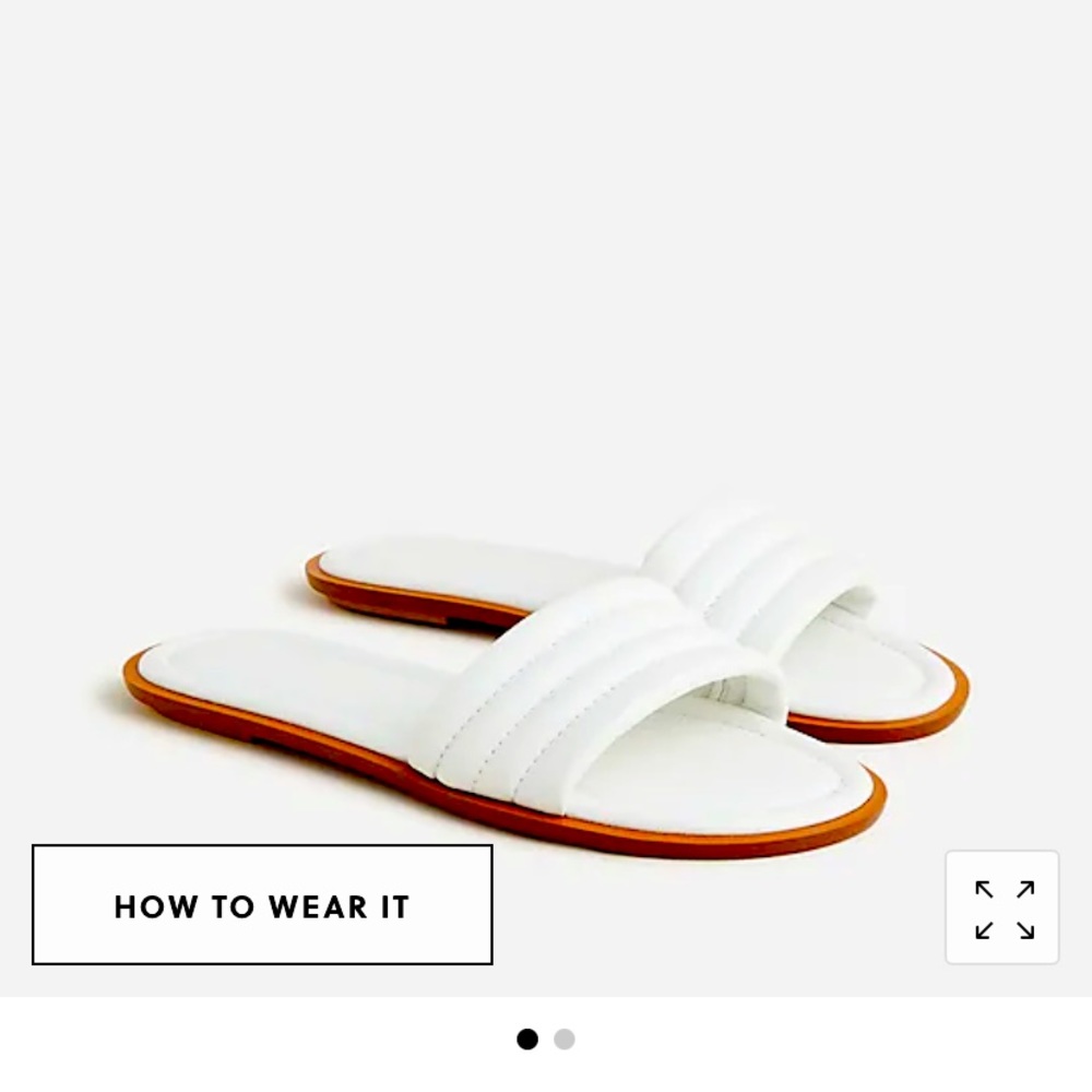 Sorrento padded slides in leather, size 8